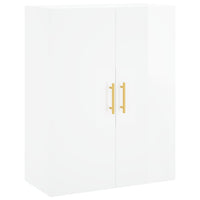 Credenza Bianco Lucido 69,5x34x180 cm in Legno Multistrato 3195949