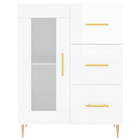 Credenza Bianco Lucido 69,5x34x180 cm in Legno Multistrato 3195949