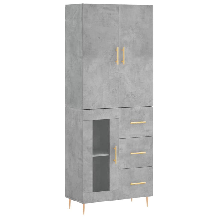 Credenza Grigio Cemento 69,5x34x180 cm in Legno Multistrato 3195951