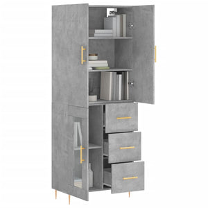 Credenza Grigio Cemento 69,5x34x180 cm in Legno Multistrato 3195951