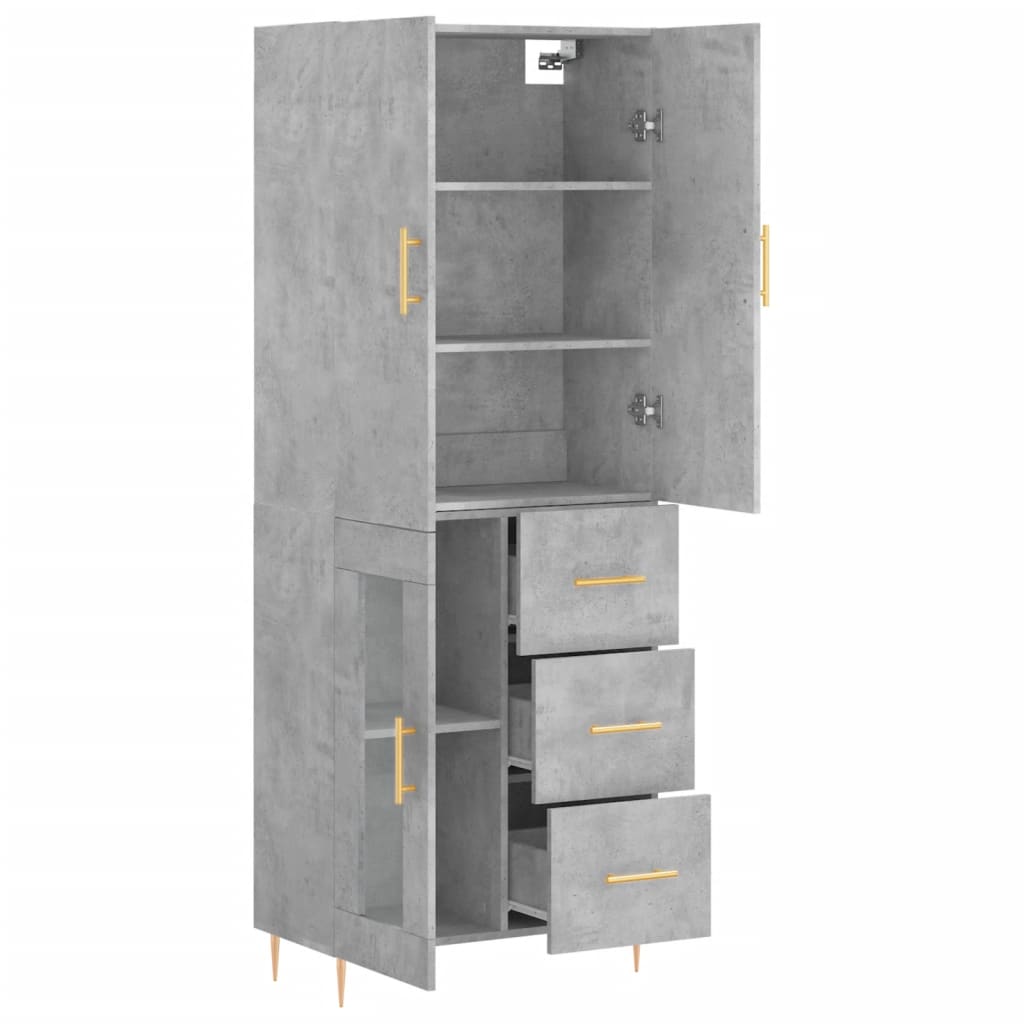 Credenza Grigio Cemento 69,5x34x180 cm in Legno Multistrato 3195951