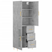 Credenza Grigio Cemento 69,5x34x180 cm in Legno Multistrato 3195951