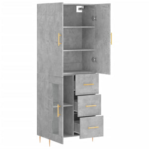 Credenza Grigio Cemento 69,5x34x180 cm in Legno Multistrato 3195951