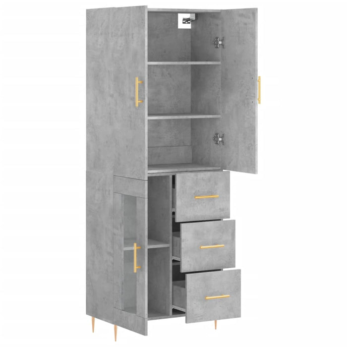 Credenza Grigio Cemento 69,5x34x180 cm in Legno Multistrato 3195951