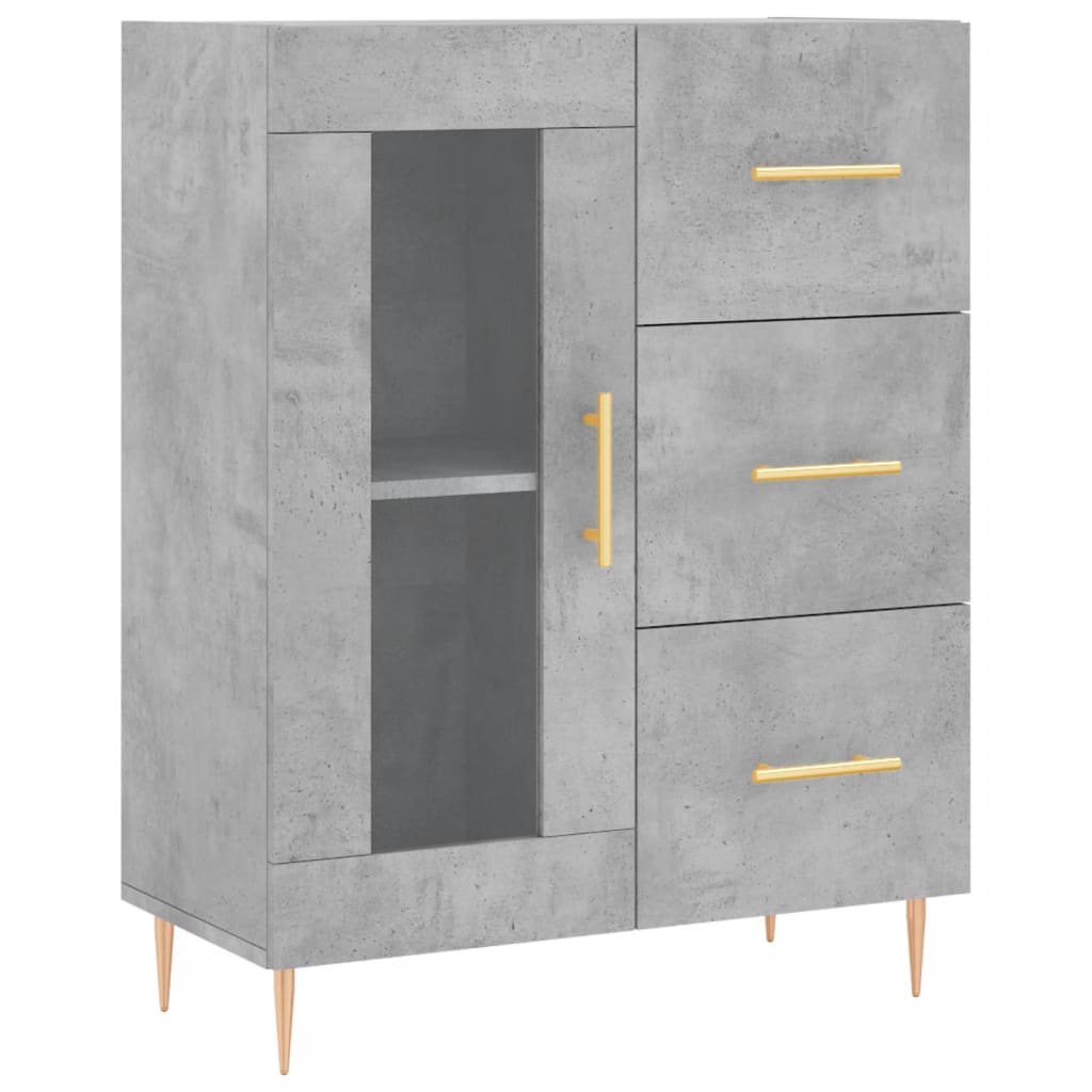 Credenza Grigio Cemento 69,5x34x180 cm in Legno Multistrato 3195951