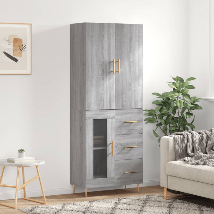 Credenza Grigio Sonoma 69,5x34x180 cm in Legno Multistratocod mxl 101701