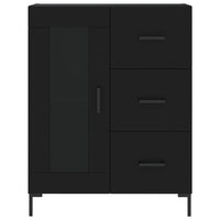 Credenza Nera 69,5x34x180 cm in Legno Multistrato 3195956
