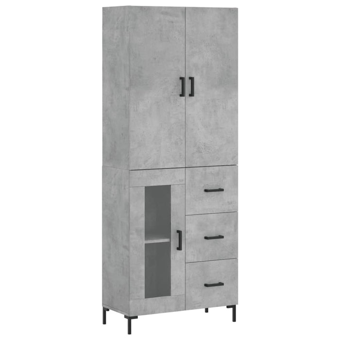 Credenza Grigio Cemento 69,5x34x180 cm in Legno Multistrato 3195959