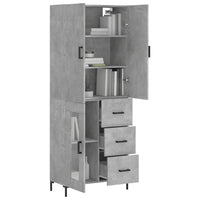 Credenza Grigio Cemento 69,5x34x180 cm in Legno Multistrato 3195959