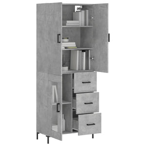 Credenza Grigio Cemento 69,5x34x180 cm in Legno Multistrato 3195959