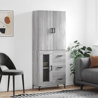 Credenza Grigio Sonoma 69,5x34x180 cm in Legno Multistratocod mxl 125865
