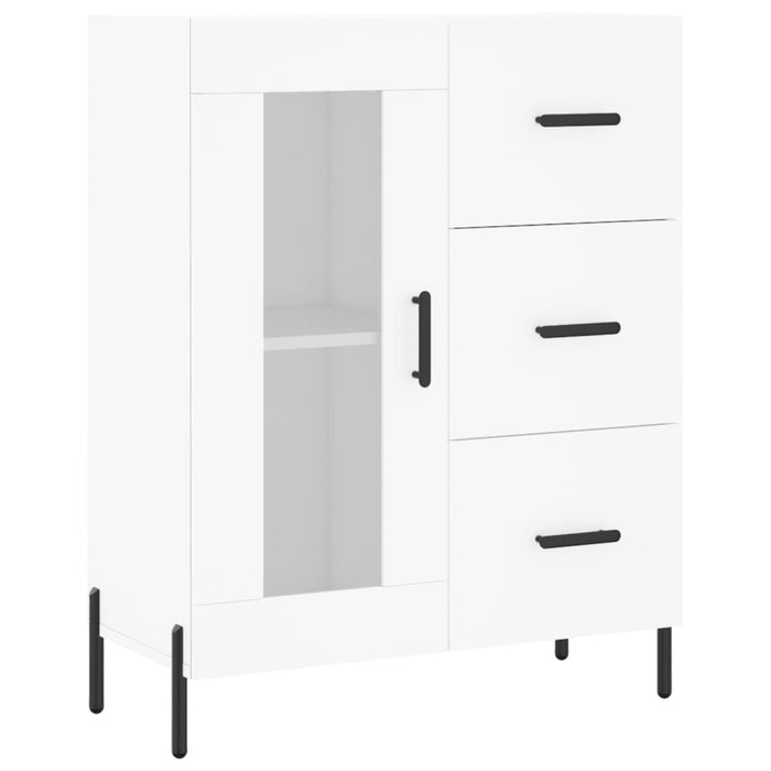Credenza cassettiera mobile contenitore organizer cucina soggiorno salotto alto 695 x 34 x 180 cm legno ingegnerizzato bianco 02_0032527