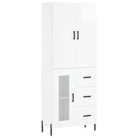 Credenza Bianco Lucido 69,5x34x180 cm in Legno Multistratocod mxl 78651