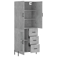 Credenza cassettiera mobile contenitore organizer cucina soggiorno salotto alto 695 x 34 x 180 cm legno ingegnerizzato grigio 02_0034607