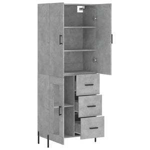 Credenza cassettiera mobile contenitore organizer cucina soggiorno salotto alto 695 x 34 x 180 cm legno ingegnerizzato grigio 02_0034607
