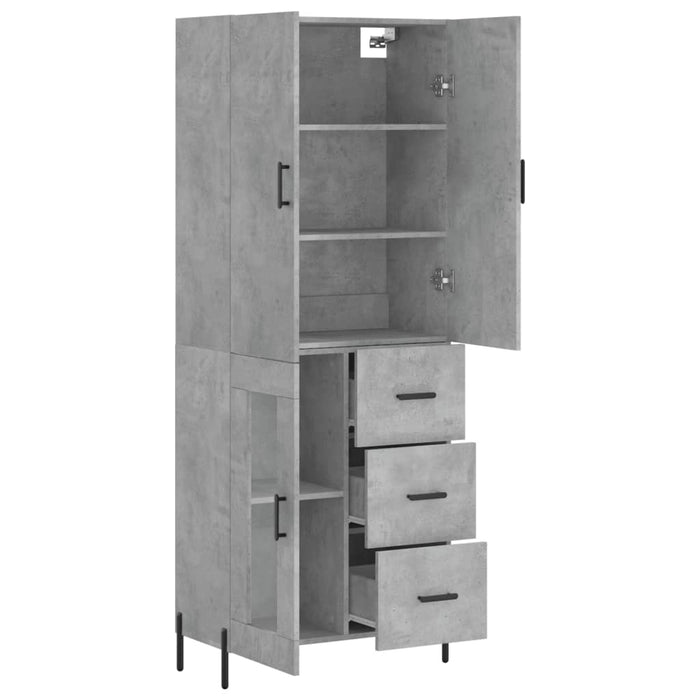 Credenza cassettiera mobile contenitore organizer cucina soggiorno salotto alto 695 x 34 x 180 cm legno ingegnerizzato grigio 02_0034607