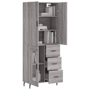 Credenza Grigio Sonoma 69,5x34x180 cm in Legno Multistratocod mxl 125790