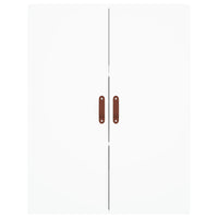 Credenza-Buffet-Armadio da cucina Bianca 69,5x34x180 cm in Legno Multistrato 671746