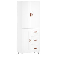 Credenza Bianco Lucido 69,5x34x180 cm in Legno Multistratocod mxl 125792