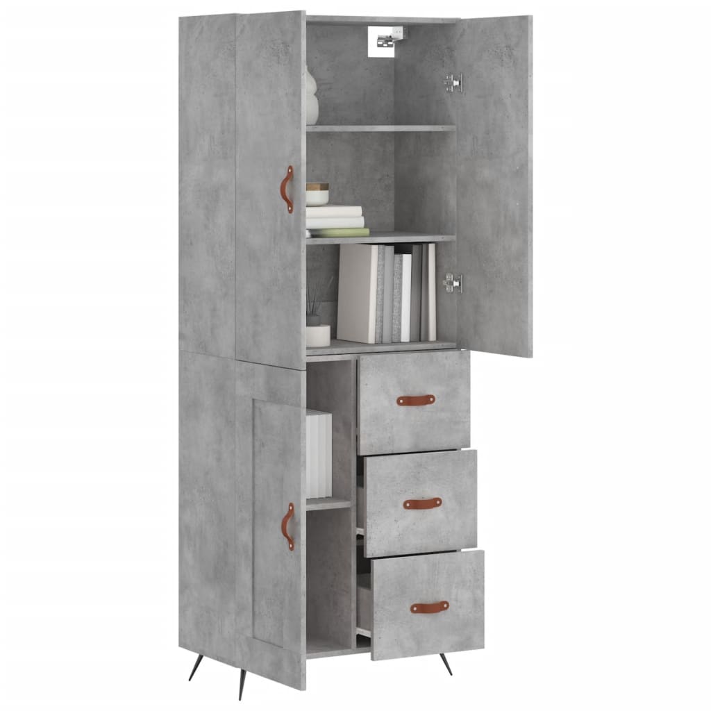 Credenza Grigio Cemento 69,5x34x180 cm in Legno Multistrato 3195991