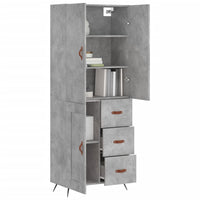 Credenza Grigio Cemento 69,5x34x180 cm in Legno Multistrato 3195991