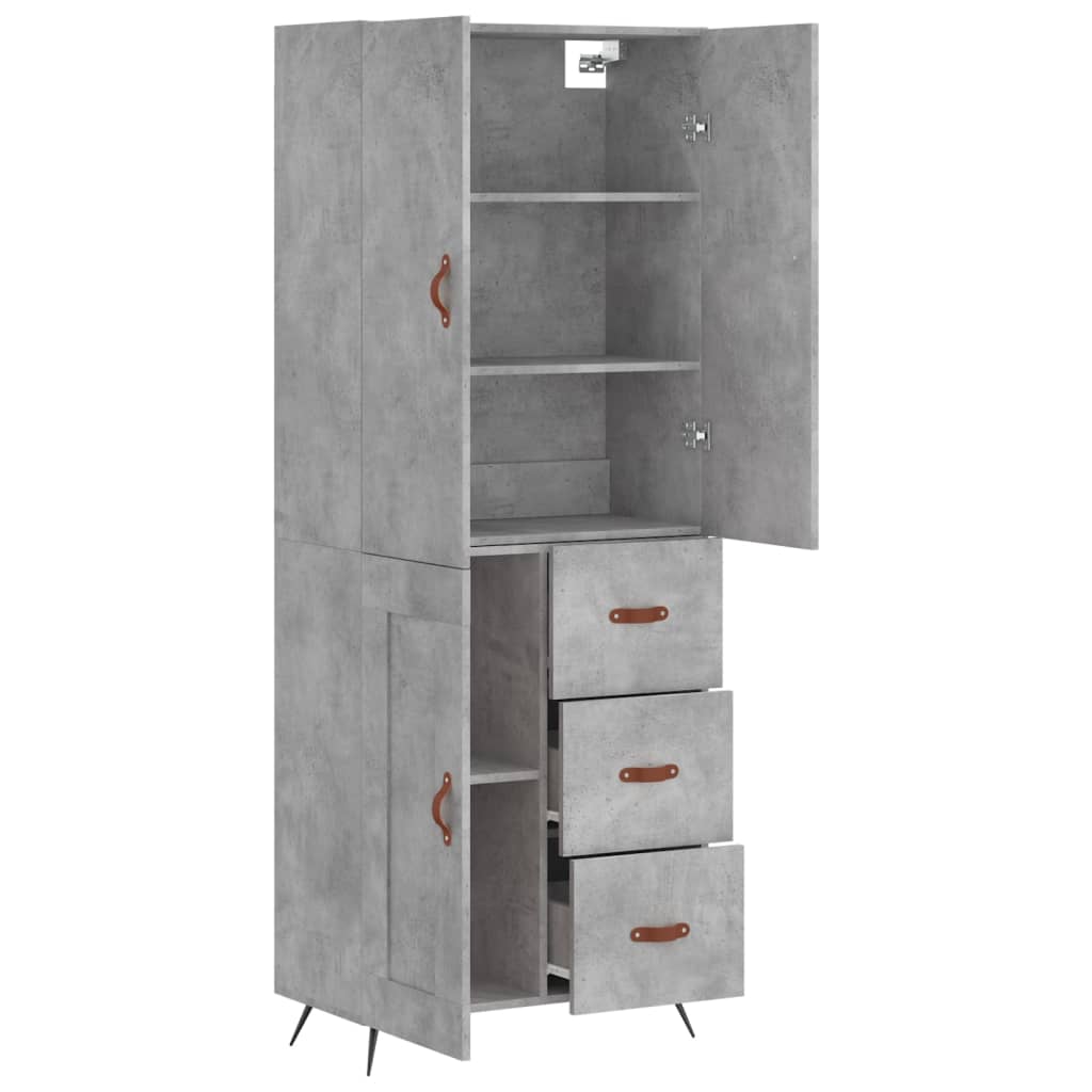 Credenza Grigio Cemento 69,5x34x180 cm in Legno Multistrato 3195991