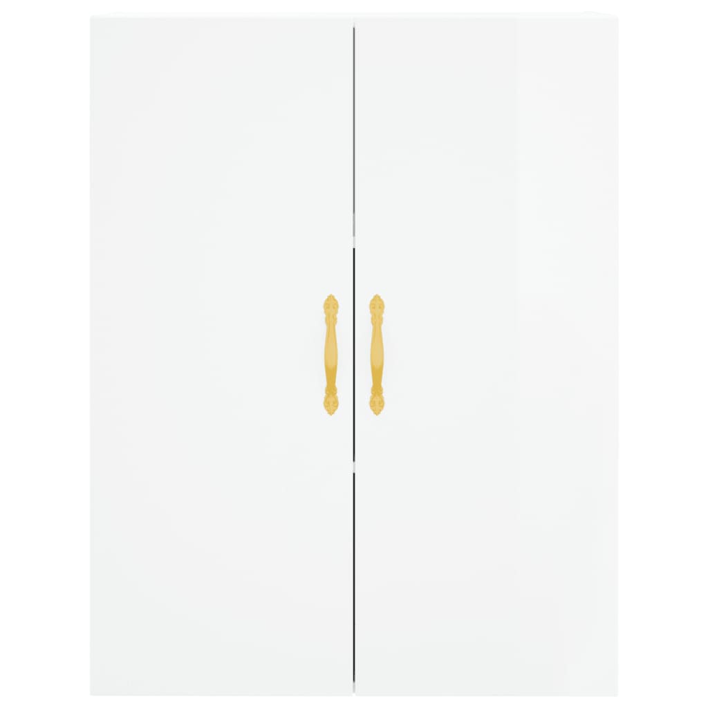 Credenza Bianco Lucido 69,5x34x180 cm in Legno Multistrato 3195997