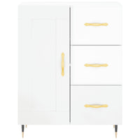 Credenza Bianco Lucido 69,5x34x180 cm in Legno Multistrato 3195997