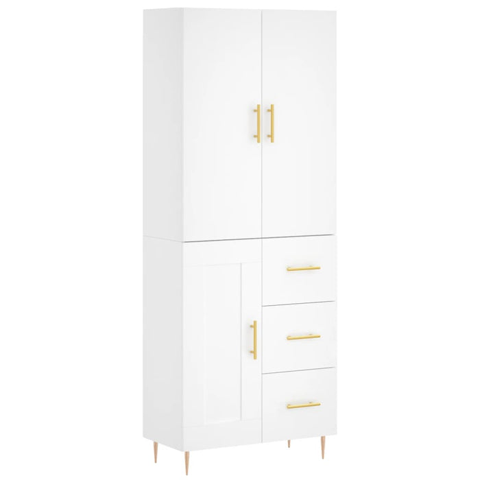 vidaXL Credenza Bianca 69,5x34x180 cm in Legno Multistrato