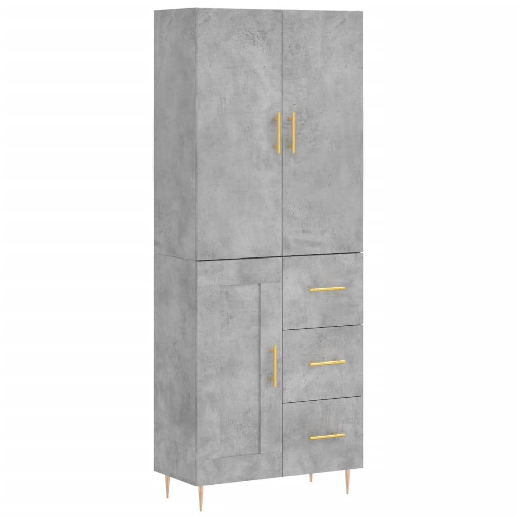 Credenza Grigio Cemento 69,5x34x180 cm in Legno Multistrato 3196007