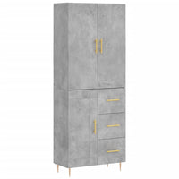 Credenza Grigio Cemento 69,5x34x180 cm in Legno Multistrato 3196007