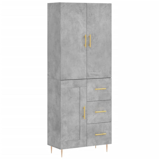 Credenza Grigio Cemento 69,5x34x180 cm in Legno Multistrato 3196007