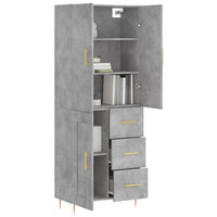 Credenza Grigio Cemento 69,5x34x180 cm in Legno Multistrato 3196007