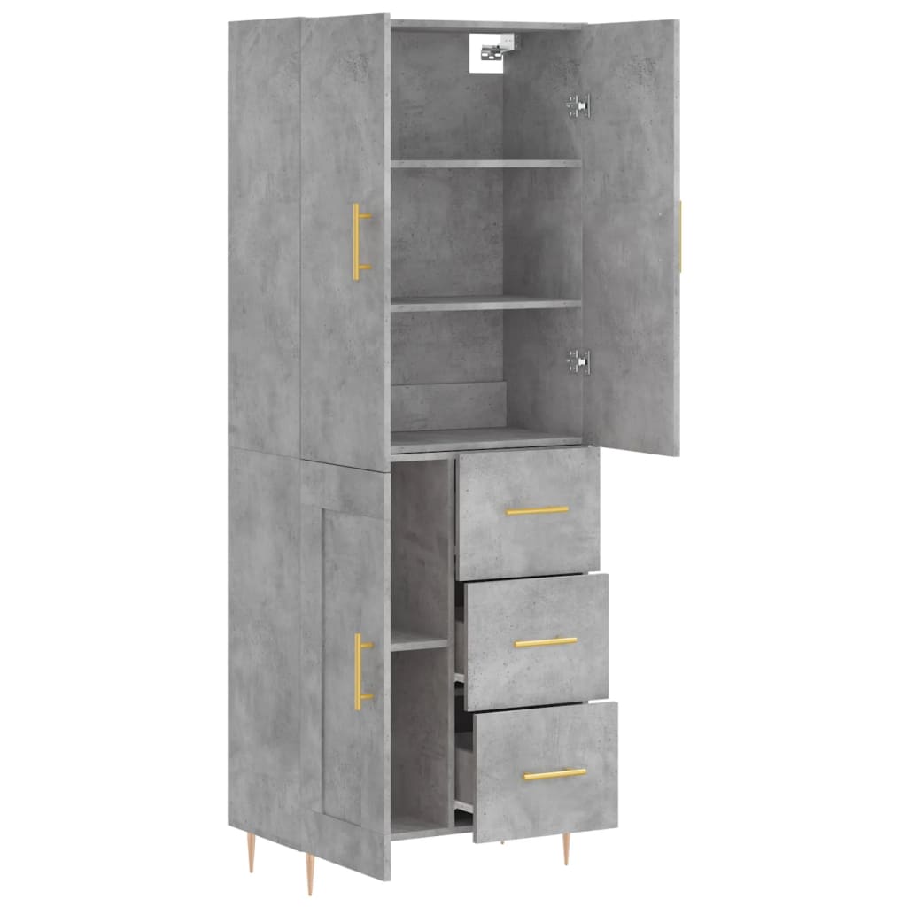 Credenza Grigio Cemento 69,5x34x180 cm in Legno Multistrato 3196007