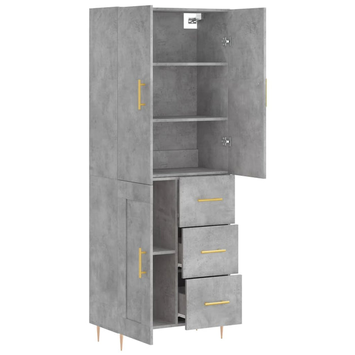 Credenza cassettiera mobile contenitore organizer cucina soggiorno salotto alto 695 x 34 x 180 cm legno ingegnerizzato grigio 02_0034550
