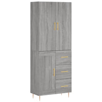 Credenza Grigio Sonoma 69,5x34x180 cm in Legno Multistrato 3196009