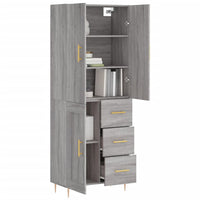 Credenza Grigio Sonoma 69,5x34x180 cm in Legno Multistrato 3196009