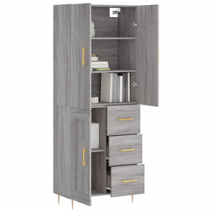 Credenza Grigio Sonoma 69,5x34x180 cm in Legno Multistrato 3196009
