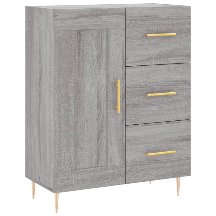 Credenza Grigio Sonoma 69,5x34x180 cm in Legno Multistrato 3196009