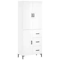 Credenza Bianco Lucido 69,5x34x180 cm in Legno Multistrato 3196013