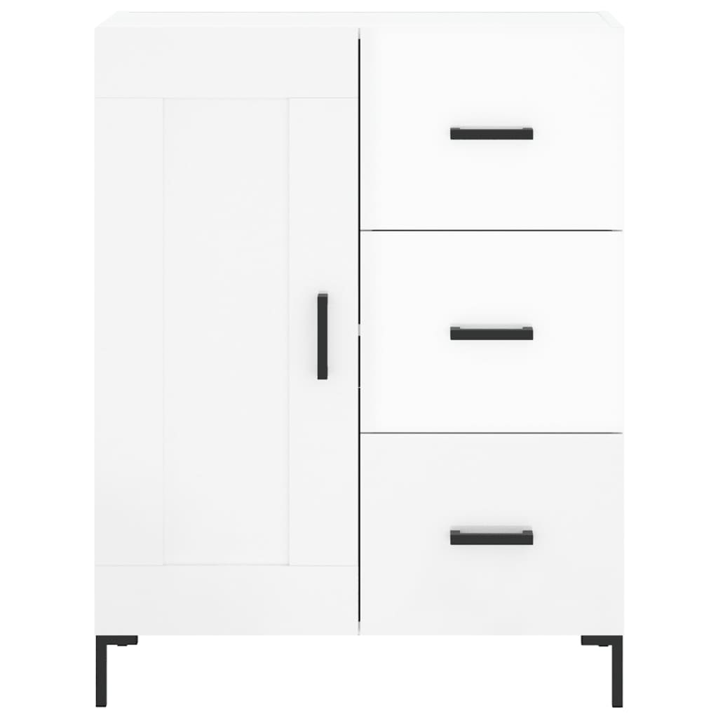 Credenza Bianco Lucido 69,5x34x180 cm in Legno Multistrato 3196013