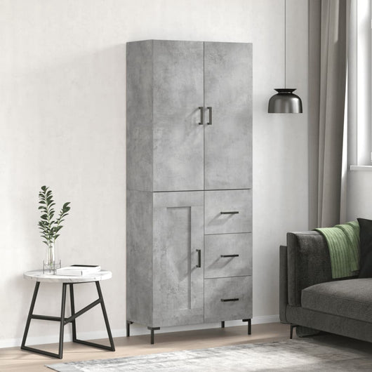 Credenza Grigio Cemento 69,5x34x180 cm in Legno Multistratocod mxl 101953