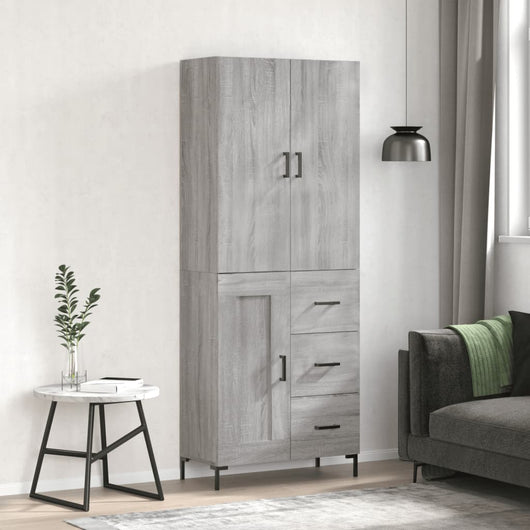 vidaXL Credenza Grigio Sonoma 69,5x34x180 cm in Legno Multistrato
