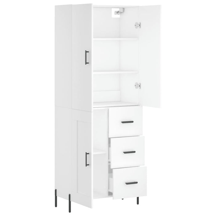 Credenza Bianca 69,5x34x180 cm in Legno Multistrato 3196019