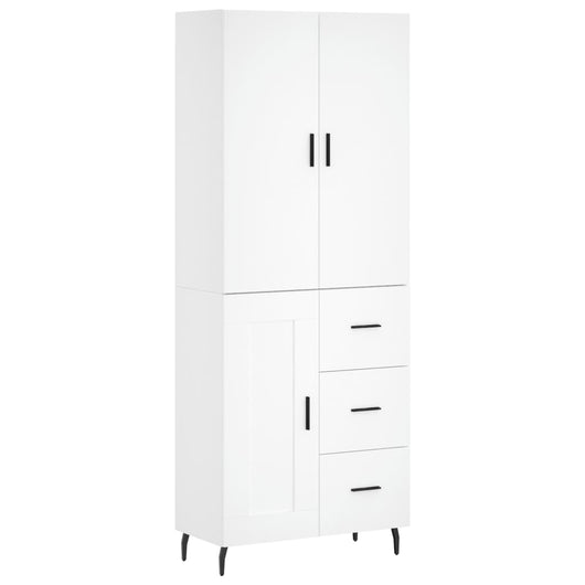 Credenza cassettiera mobile contenitore organizer cucina soggiorno salotto alto 695 x 34 x 180 cm legno ingegnerizzato bianco 02_0032516