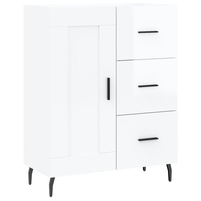 Credenza Bianco Lucido 69,5x34x180 cm in Legno Multistrato 3196029