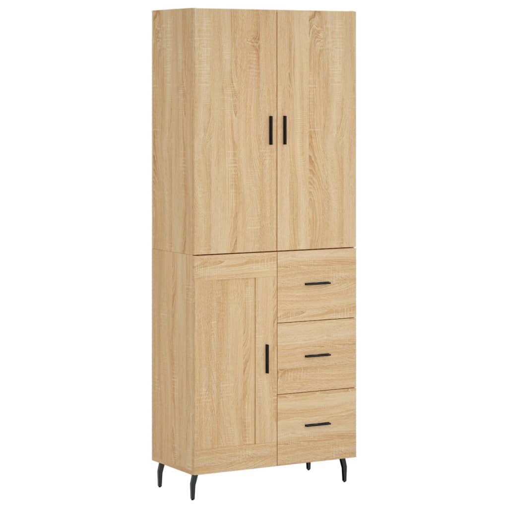 vidaXL Credenza Rovere Sonoma 69,5x34x180 cm in Legno Multistrato