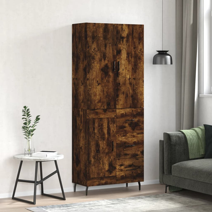 vidaXL Credenza Rovere Fumo  69,5x34x180 cm in Legno Multistrato