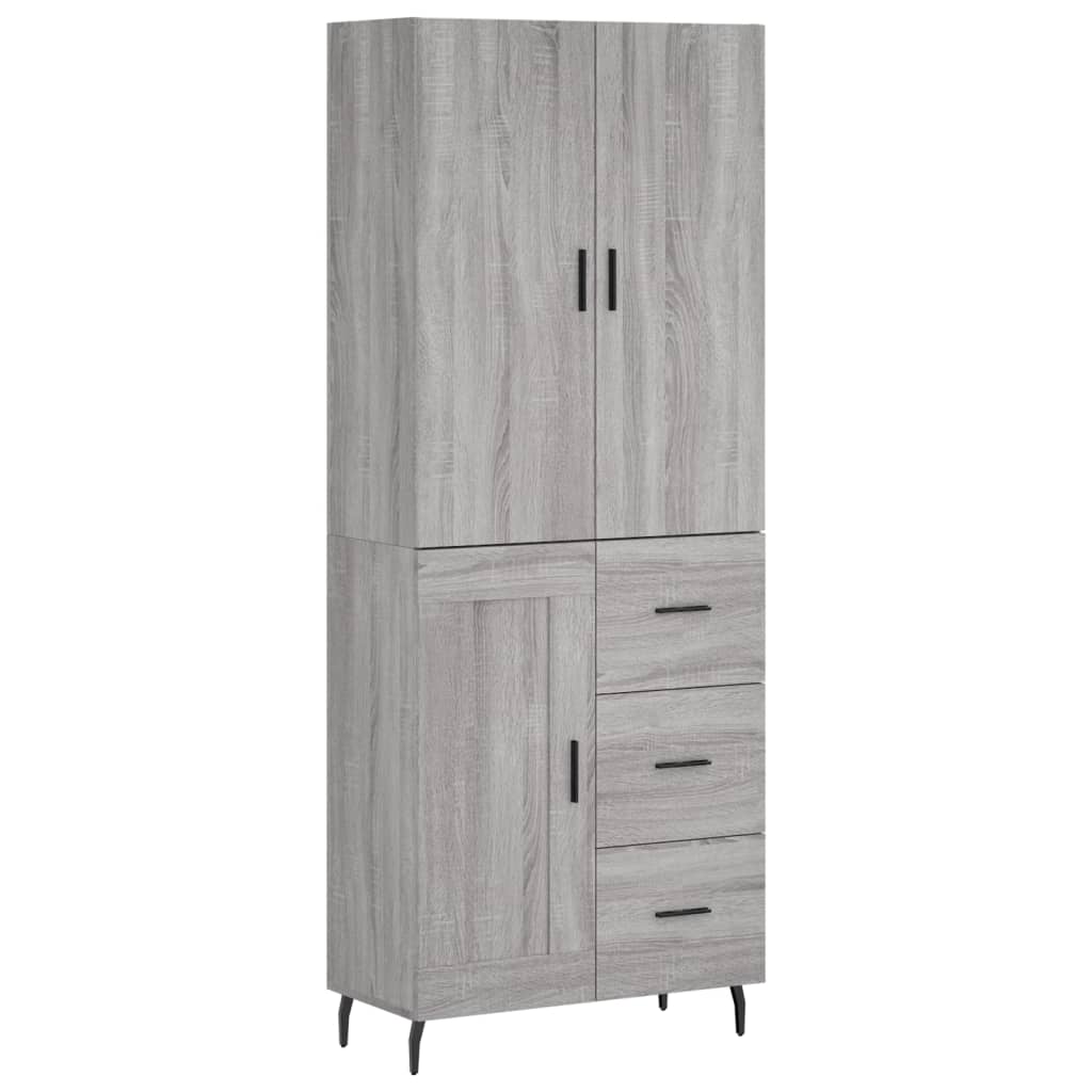 Credenza Grigio Sonoma 69,5x34x180 cm in Legno Multistrato 3196033