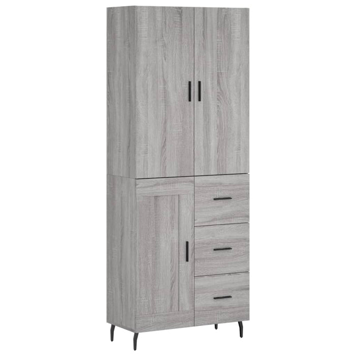 Credenza Grigio Sonoma 69,5x34x180 cm in Legno Multistratocod mxl 125796
